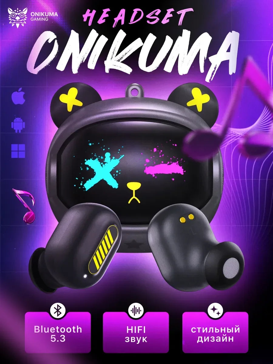 ONIKUMA T20 FlipSound – Auriculares Gaming Inalámbricos con Estuche Giratorio