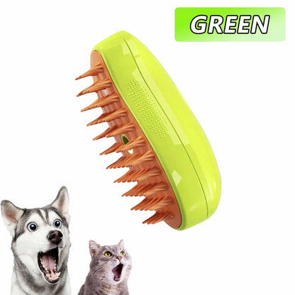 🧼 SteamPaw 3en1 – Cepillo Vaporizador, Limpiador y Masajeador para Mascotas