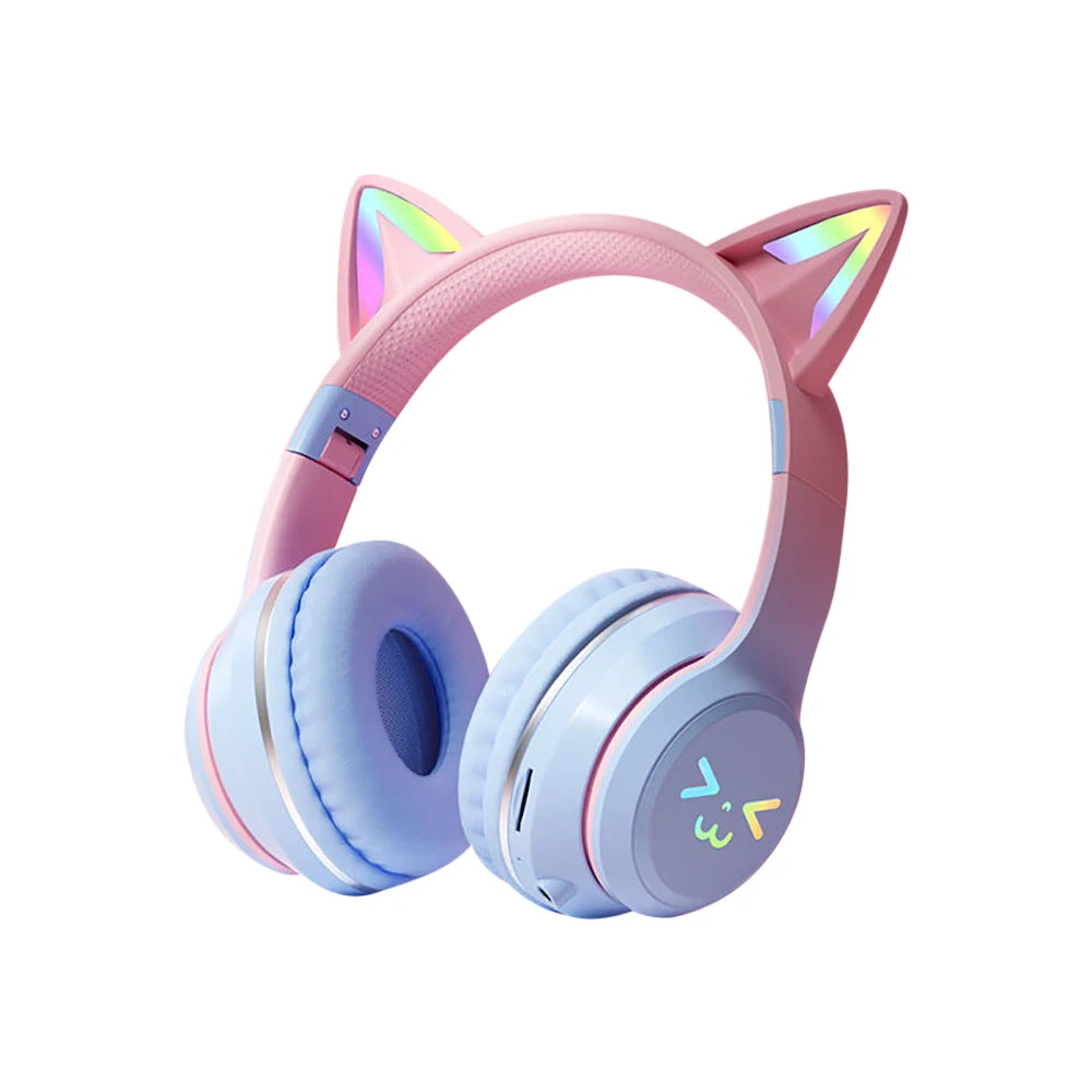 MeowGlow Beats – Auriculares RGB con Orejitas de Gato y Sonido Estéreo